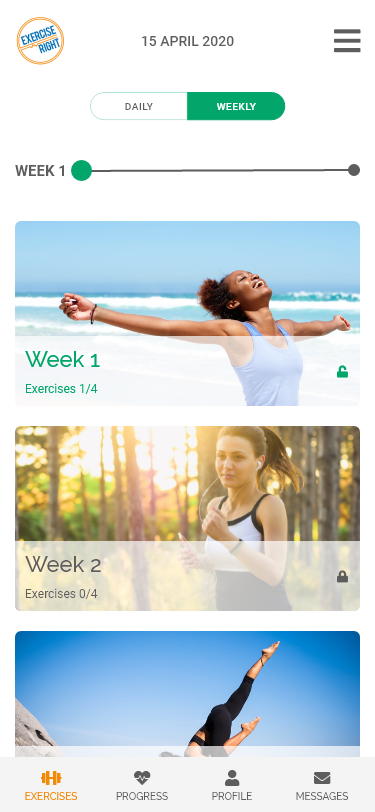 Exercise Right ui design